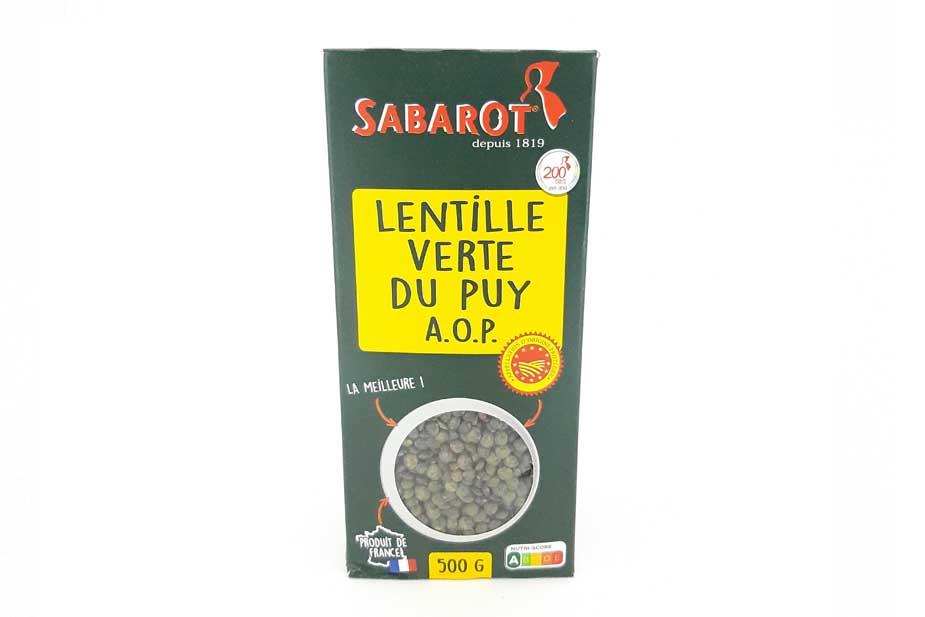 Lentils Vert du Puy AOP 500g Sabarot