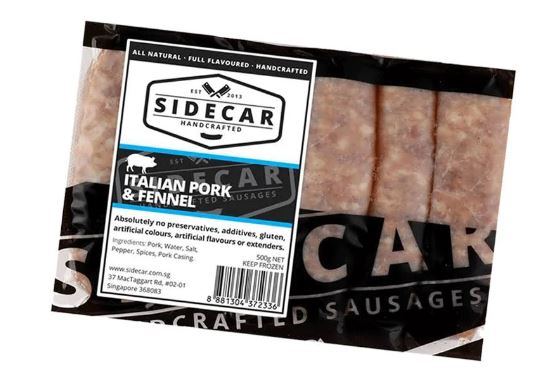 Sidecar Frozen Sausage - Italian Pork & Fennel 500g